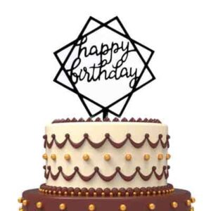 Happy Birthday cake topper square