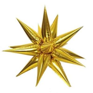 Gold 4D explosion star foil balloon 24 inch 70cm, party decoration Auckland NZ