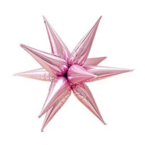 Pink 4D explosion star foil balloon 24 inch 70cm, party decoration Auckland NZ