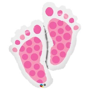 Baby Feet pink baby shower foil balloon 89cm helium quality, Auckland NZ