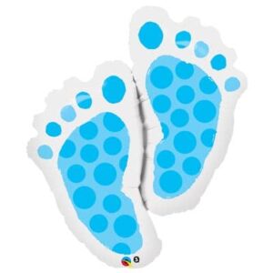 Baby Feet blue baby shower foil balloon 89cm helium quality, Auckland NZ