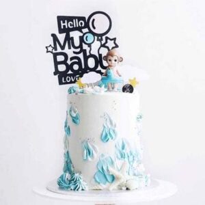 Hello My Baby baby shower cake topper acrylic blue or pink, Auckland NZ