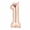 JUMBO GIANT NUMBER BALLOON FOIL NUMBER BALLOON — ROSE GOLD NUMBER 1