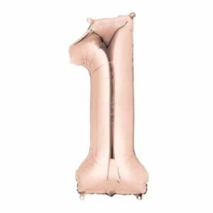 JUMBO GIANT NUMBER BALLOON FOIL NUMBER BALLOON — ROSE GOLD NUMBER 1