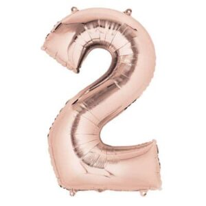 Jumbo Giant Number Balloon Foil Number Balloon -- Rose Gold Number 2