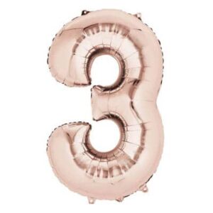 Jumbo Giant Number Balloon Foil Number Balloon -- Rose Gold Number 3