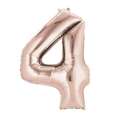 Jumbo Giant Number Balloon Foil Number Balloon -- Rose Gold Number 4 Jumbo Giant Number Balloon Foil Number Balloon -- Rose Gold Number 4