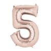 Jumbo Giant Number Balloon Foil Number Balloon -- Rose Gold Number 5