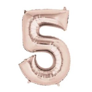 Jumbo Giant Number Balloon Foil Number Balloon -- Rose Gold Number 5