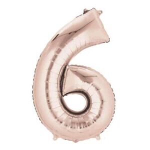 Jumbo Giant Number Balloon Foil Number Balloon -- Rose Gold Number 6