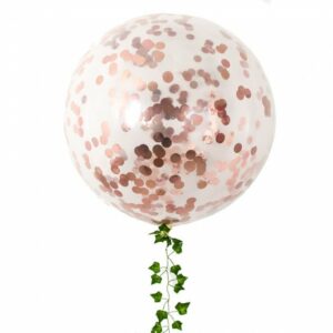 Giant Clear balloons with Rosa Gold Confetti