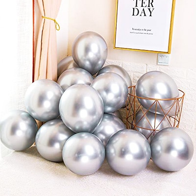 chrome balloons Metallic Balloons Chrome silver latex balloon package 10 pieces 11 inch helium quality, Auckland NZ