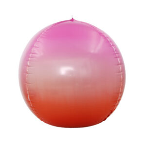 Orange pink 4D round foil balloon ball 22 inch orbz, party decoration Auckland NZ