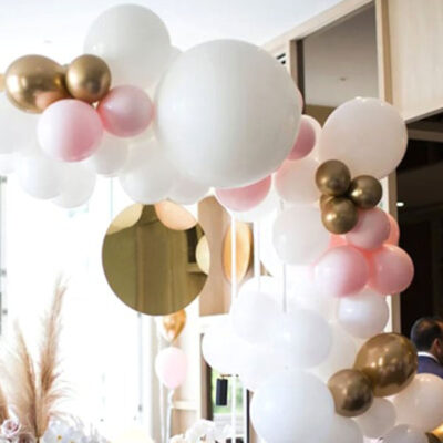 DIY BALLOON GARLANDS WHITE CHROME GOLD
