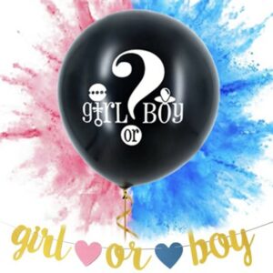 Giant gender reveal balloon Girl or Boy 36 inch black latex, Auckland NZ