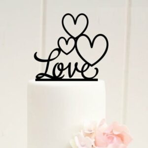 Love Hearts Wedding Cake Topper