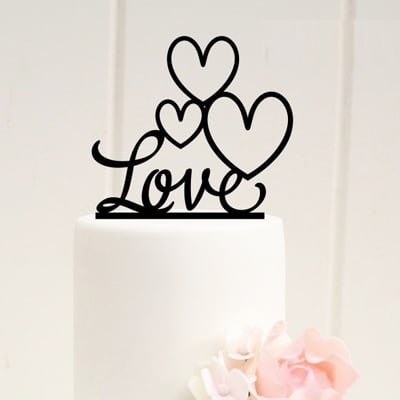 Love Hearts Wedding Cake Topper Love Hearts Wedding Cake Topper