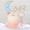 Moon baby shower cupcake topper set blue or pink 9 pieces, Auckland NZ