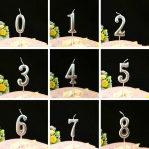 Silver Number Birthday Candles