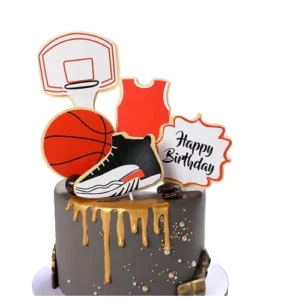 Basketball boy birthday cake toppers 6 pieces, Auckland NZ