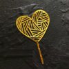 Gold heart party cake topper acrylic mini, Auckland NZ