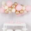 Pastel yellow pink DIY balloon garland kit, baby shower party decoration Auckland NZ