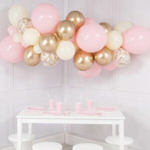 Pastel yellow pink DIY balloon garland kit, baby shower party decoration Auckland NZ