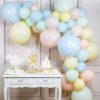 Pastel jumbo rainbow DIY balloon garland kit, baby shower decoration Auckland NZ