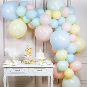 Pastel jumbo rainbow DIY balloon garland kit, baby shower decoration Auckland NZ