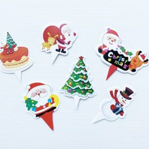 Christmas Santa cupcake toppers 24 pieces cardboard, Auckland NZ