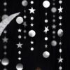 Silver circle and stars garland backdrop 4m, party decoration Auckland NZ
