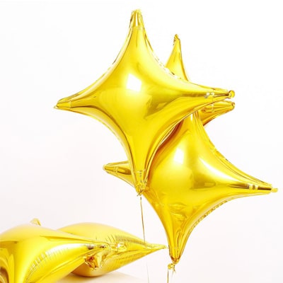 Four Point Star Balloon Gold Four Point Star Balloon Gold