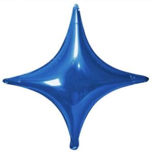 Four Point Star Balloon Blue