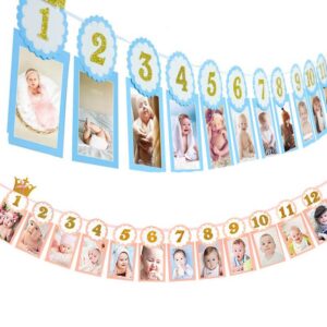 Baby monthly crown photo banner 12 frames 6 inch 15.2x10.2cm, Auckland NZ