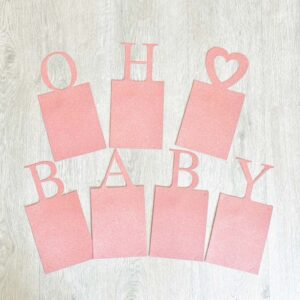 Oh Baby baby shower photo banner eco cardboard, Auckland NZ