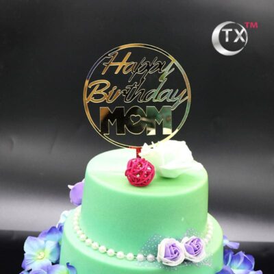 Happy Birthday Mom Cake Topper