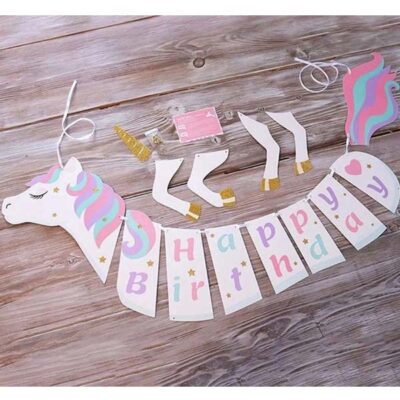 Unicorn Happy Birthday Banner