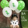 Dinosaur Birthday Balloons Dinosaur balloon package white green polka dots 8 pieces 12 inch, Auckland NZ