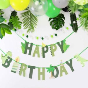 Dinosaur Happy Birthday banner forest style 3m cardstock, Auckland NZ