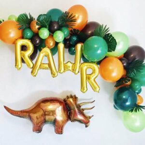 Dinosaur Rawr DIY balloon garland kit with foil dinosaur, Auckland NZ