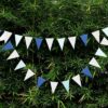 Blue silver Flags