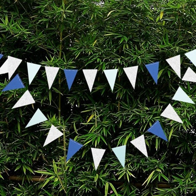 Blue silver Flags