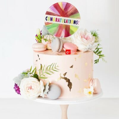 Congratulations acrylic cake topper, celebration Auckland NZ