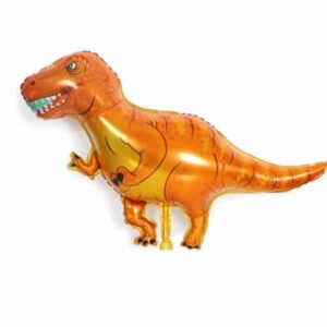 Orange T-Rex dinosaur foil balloon 107x60cm helium quality, Auckland NZ