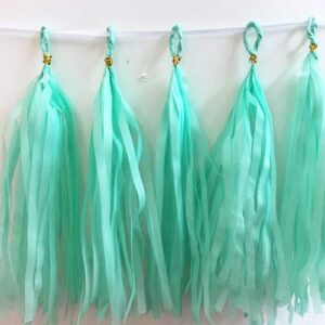 Paper Tissue Tassels TURQUOISE