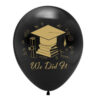 Graduation We Did It black latex balloon 12 inch helium quality, Auckland NZ
