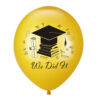 Graduation We Did It gold latex balloon 12 inch helium quality, Auckland NZ
