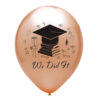 Graduation We Did It rose gold latex balloon 12 inch helium quality, Auckland NZ
