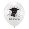 Graduation We Did It white latex balloon 12 inch helium quality, Auckland NZ