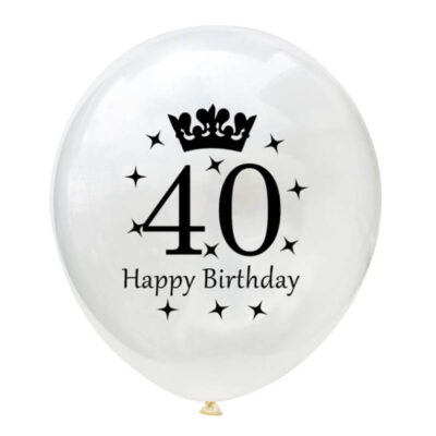 Happy Birthday Crown Clear Latex Balloon 40years 40th Birthday clear crown latex balloon 12 inch helium quality, Auckland NZ